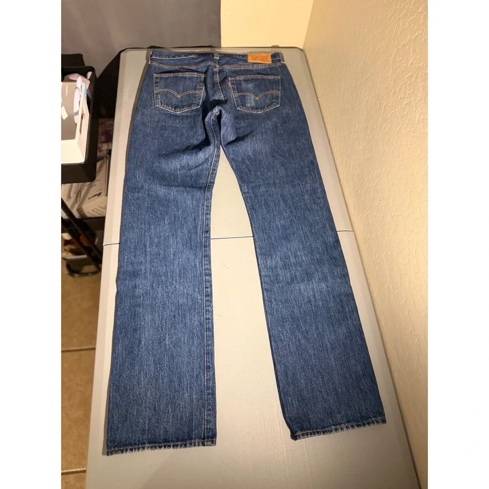 Levis 501 Original Fit Mens Jeans 34x36‎ Medium Wash Blue Denim 00501-0194